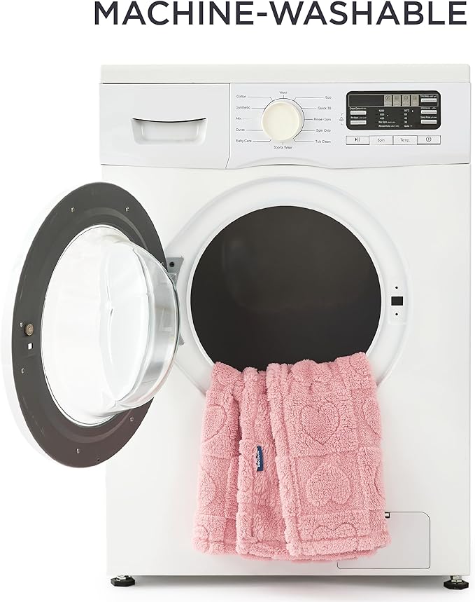Bedsure Dog Blanket for Large Dogs Washable - Fluffy Fuzzy Puppy Cat Blanket with Premium 300GSM Coral Fleece Soft for Pet Kitten Doggy, Pink, 40x50IN