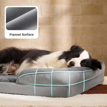 Bedsure Orthopedic Dog Beds Large Sized Dog - Washable Large Dog Cat Bed Waterproof, Comfort Dogs Couch Sofa with Washable Removable Cover, Pet Bed with Nonskid Bottom, Hazel, 35"