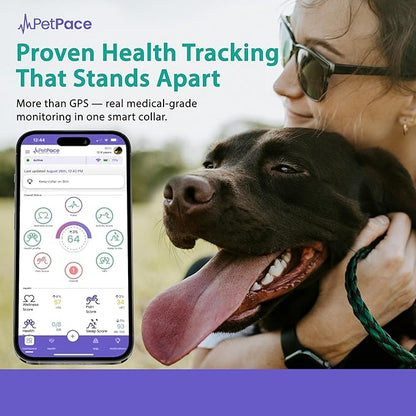 V3.0 Dog Health Monitor – AI Health Collar with 24/7 Vital Signs Tracks Pain GPS, Telehealth AskaVet & Share with Your Vet & Apple Watch Sync – Subscription Required (Medium)