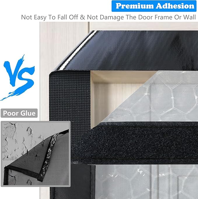 RELIANCER Magnetic Thermal Insulated Door Curtain,Waterproof EVA Door Cover,Fit Doors Size Up to 32"x80",Temperature Protection Insulated Doorway Curtain Partition,Patio Self-Closing Doors Net Screen