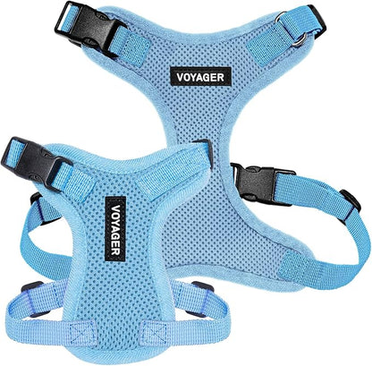 Voyager Step-in Pet Harness - All Weather Mesh, Adjustable Step in Harness for Cats and Dogs by Best Pet Supplies - Baby Blue, S