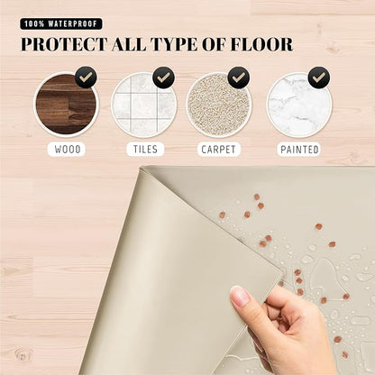 AVERYDAY 100% Waterproof Thicker Silicone Dog Food Mat, 0.63'' Raised Edge Bowl Mat for Food & Water, Non Slip Pet Feeding Placemat for Messy Drinkers, Perfect for Large Medium Small Breeds, 18"x10"
