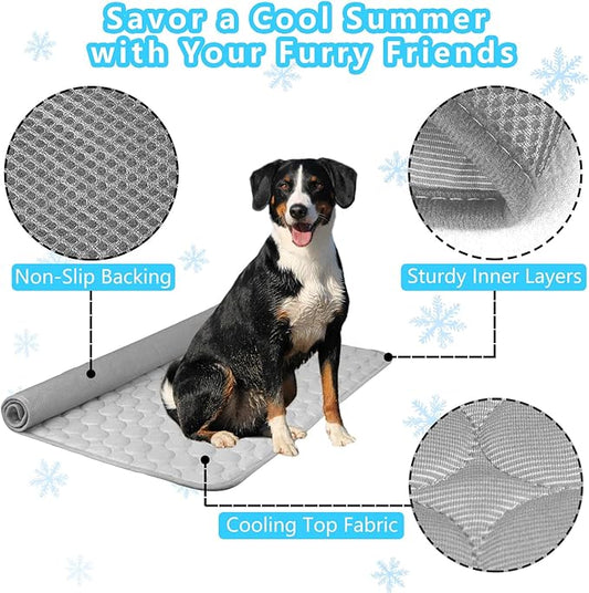 Dog Cooling Mat for Dogs, Pet Cooling Pad Bed for Dog Easy Washable for All Types of Pets and Perfect for Both Indoor and Outdoor Use, Including Car Seats 59" x 40"
