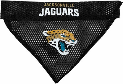 Pets First NFL DOG BANDANA - JACKSONVILLE JAGUARS REVERSIBLE PET BANDANA. 2 Sided Sports Bandana with a PREMIUM Embroidery TEAM LOGO, Large/X-Large. - 2 Sizes & 32 NFL Teams available