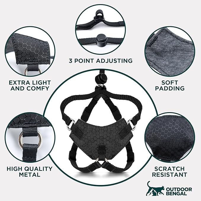 Houdini™ Escape Proof Kitten Harness and Leash Set by OutdoorBengal – Red, Small Cat Harness for Walking
