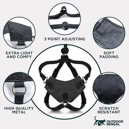 Houdini™ Escape Proof Cat Harness and Leash Set by OutdoorBengal – Orange, Large Cat Harness for Walking Big Cats