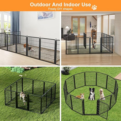 Dog Fence Indoor Pens Outside,Portable Outdoor Dog Playpen 40" H 10 Panels Pet Play Pen Exercise Pens for Puppys Small Medium Large Dogs RV Camping Yard Garden Wide Gate