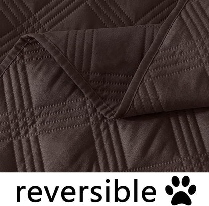 hyha Waterproof Dog Blanket, Reversible Pet Bed Blanket, Soft Sofa Couch Cover for Dogs Washable, Waterproof Pet Couch Covers for Sofa Puppy Cats Furniture Protector(40"x70", Chocolate/Chocolate)