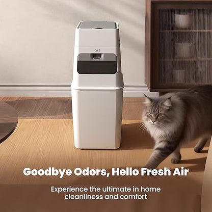 GKJ Cat Litter Box Waste Disposal System for Odor Control Cat Litter Trash Can | Includes 1 roll of 16 Easy Tear-Off Bags | Diaper Trash Can