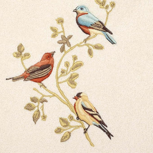 Avanti Linens- Bath Towel, Soft & Absorbent Cotton Towel (Premier Songbirds Collection), Ivory