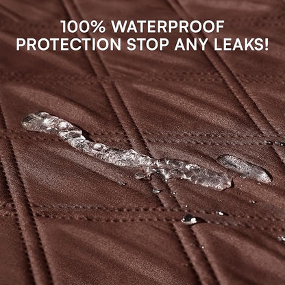 Luciphia 100% Waterproof Couch Cover Blanket for Dogs Anti-Slip Pet Couch Protector Sofa Mat Puppy Cat Blanket with Non-Slip Bottom, Coffee Brown, 68x82 Inch