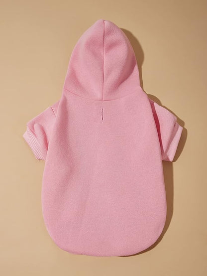 QWINEE Basic Dog Hoodie Sweatshirt Puppy Sweater Warm Cat Costumes Pet Clothes for Chihuahua Puppy Kitten Small Medium Dogs Light Pink X-Small
