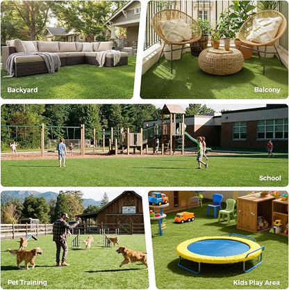Artificial Grass Rug Indoor Outdoor, 8 x 8Inch Faux Grass Turf Sample, Realistic Artificial Lawn Rug Dog Pets Mat, Turf Carpet for Garden Lawn Landscape Balcony Patio Backyard Easter Decor