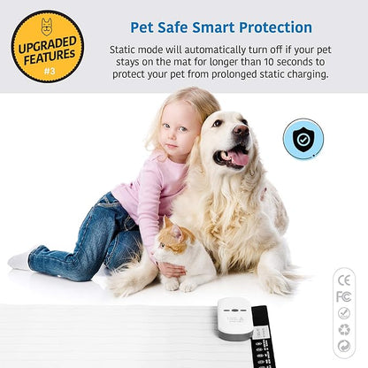 SVD.PET (2-Pack Pet Training Mat with Tester, Shock Pad for Dogs Cats, Electronic Repellent mat for Indoor, 3 Training Modes, 5 Levels, Pet Safe Mode (White controler 60" X 12")