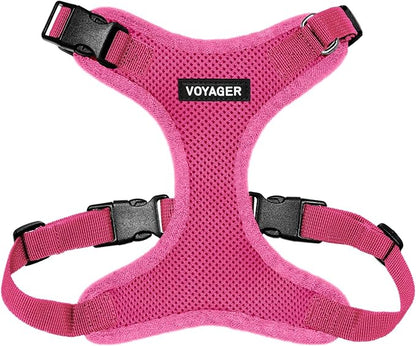 Voyager Step-in Pet Harness - All Weather Mesh, Adjustable Step in Harness for Cats and Dogs by Best Pet Supplies - Fuchsia, XS