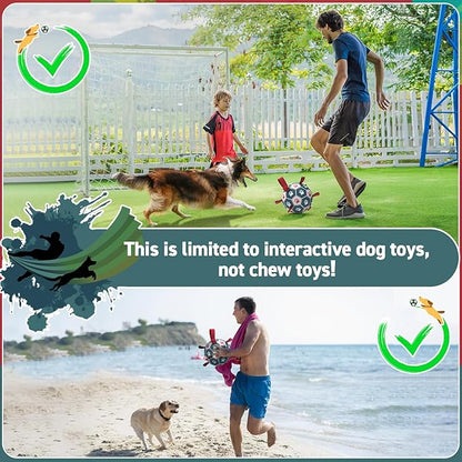 QDAN Dog Toys Soccer Ball with Straps：Durable Balls for Large Dogs, Outdoor Dog Toys, Puppy Birthday Gifts (8 Inch)
