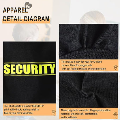 Discover Cozy Cotton Canine Wear: Soft, Lightweight, and Breathable Dog Shirt Vest with Eye-Catching Graphics(Security), Keeping Your Furry Friend Warm and Comfy! Grey 4XL