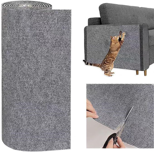 SHENGOCASE 157.5"x15.8" Trimmable Self-Adhesive Carpet Mat Pad Replacement for Cat Tree Shelf Shelves, Cat Wall Furniture Steps, Carpet Scratching Post Scratcher Couch Protector (Light Grey)