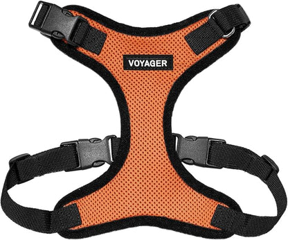 Voyager Step-in Pet Harness - All Weather Mesh, Adjustable Step in Harness for Cats and Dogs by Best Pet Supplies - Orange/Black Trim, XS