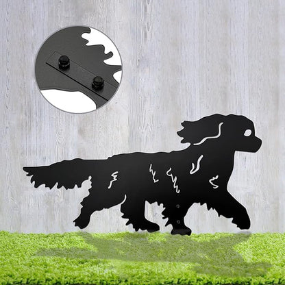 Running Cavalier King Charles Spaniel Garden Statue Gift – Rustproof Metal Outdoor Dog Decor with Garden Stake, Cavalier King Charles Spaniel Gifts for Pet Lovers, Memorial Gifts, Patio Lawn Yard Art