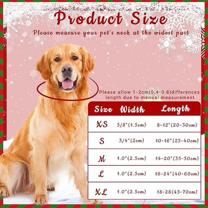 Christmas Plaid Dog Collar, Classical Boys Girls Puppy Collar for Small Medium Large Dogs, Adjustable Soft Plaid Pet Collar with Safety Buckle for Male Females(Red Plaid, M)