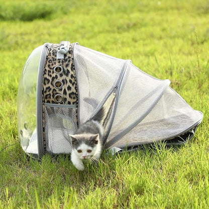 Cat Backpack Carrier Back Expandable Bubble Pet Carrier Backpack for Large Cat, Kitten and Dog, Designed for Hiking, Travelling and Outdoor Use (Back Expandable-Animal)
