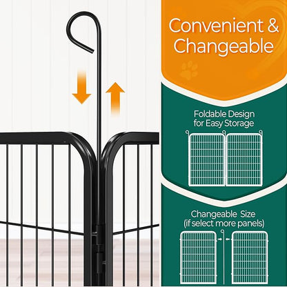 Yaheetech Dog Playpen Outdoor, 40 inch 4 Panels Dog Pen Indoor Heavy Duty Puppy Exercise Pen Metal Pet Fence for RV Camping/Yard/Garden