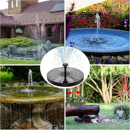 AISITIN Solar Fountain Pump 2.5W, 6.7" Solar Powered Water Fountain for Bird Bath, Solar Pump with 6 Nozzles for Garden, Ponds, Pool, Fish Tank, Outdoor and Aquarium, 2 Pack