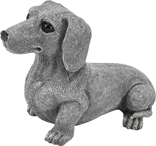 Dachshund Statue 6.7'' x 4.7'' Garden Decor for Dog Lovers Spring Summer Home Lawn Patio Backyard Outdoor Decoration Gift Indoor Resin Sculpture Figurine Memorial Ornament Wear-Resistant Waterproof