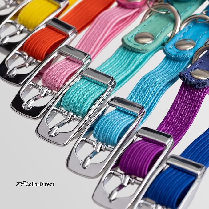 CollarDirect Leather Cat Collar, Kitten Collar with Removable Bell Black Blue Red Orange Lime Green (6-7 Inch, Orange)