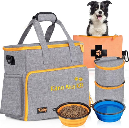 Customized Dog Travel Bag - You Name It and We Make It, Your Own Personalized Pet Travel Bag, Make It Special for You and Your Pet. (Light Grey)