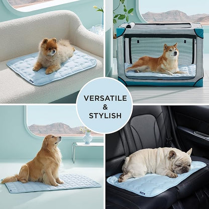 Bedsure Cooling Mat for Small Dogs – 24x18 Thin Washable Cooling Pet Pad for Cat, QMAX>0.5, Portable Kennel Puppy Bed for Summer, Non-Slip Summer Crate Pad for Dog Up to 15 lbs