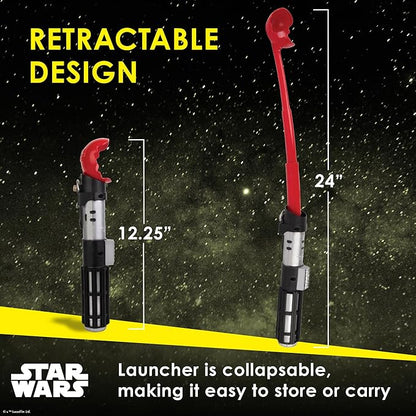 STAR WARS for Pets Lightsaber Ball Launcher for Dogs – Darth Vader Themed Retractable Dog Ball Thrower with Tennis Balls, Launches Up to 150 Feet