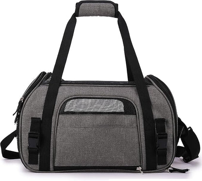EliteField Soft Sided Pet Carrier (3 Year Warranty, Airline Approved), Multiple Sizes and Colors Available (17" L x 9" W x 12" H, Charcoal Gray)