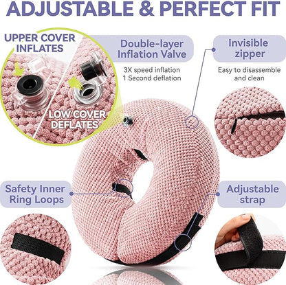 Soft Inflatable Dog Cone Collar - Medium/Large/Small, Cat Size - Dog Neck Donut, E Collar Alternative for Recovery