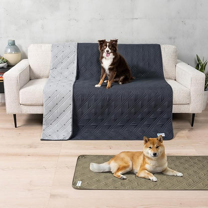 PetAmi Waterproof Couch Cover for Dogs, Reversible Furniture Cover Sofa Protector for Pet Cat Bed, Washable Blanket Dog Cover for Couch Seat, 52x82 Gray