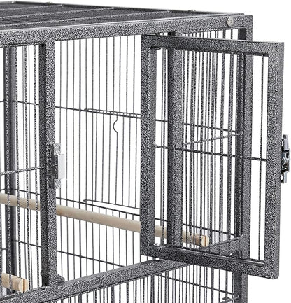 Yaheetech Stackable Bird Cage Divided Breeder Breeding Parakeet Bird Cage for Canaries Cockatiels Lovebirds Finches Budgies Small Parrots, Black