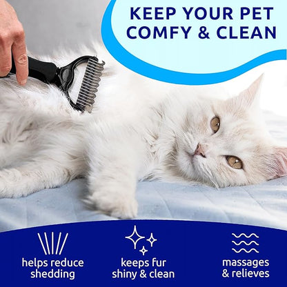 Pat Your Pet Deshedding Dog Brush For Shedding – Cat Brushes For Indoor Cats, Double-Sided Cat Brush Deshedding & Grooming Tool For Long Haired And Short Haired Dogs, Skin-Friendly