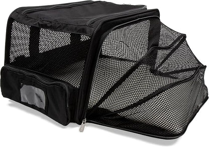 Sherpa Expandable Travel Pet Carrier, Airline Approved & Guaranteed On Board - Black, Medium