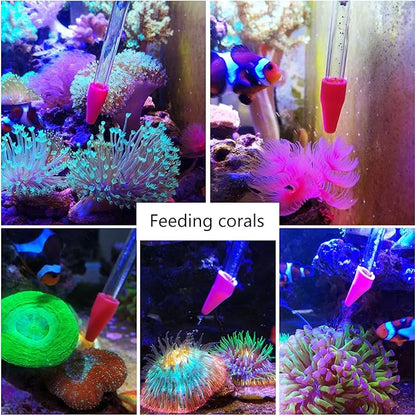 Aquarium Choice Coral Feeder Long Syringe Tube Liquid Fertilizer Feeder SPS HPS Marine Reef Coral Feeder Tool Fish Excreta Cleaner (1 Units 40CM/15.74 Inch)