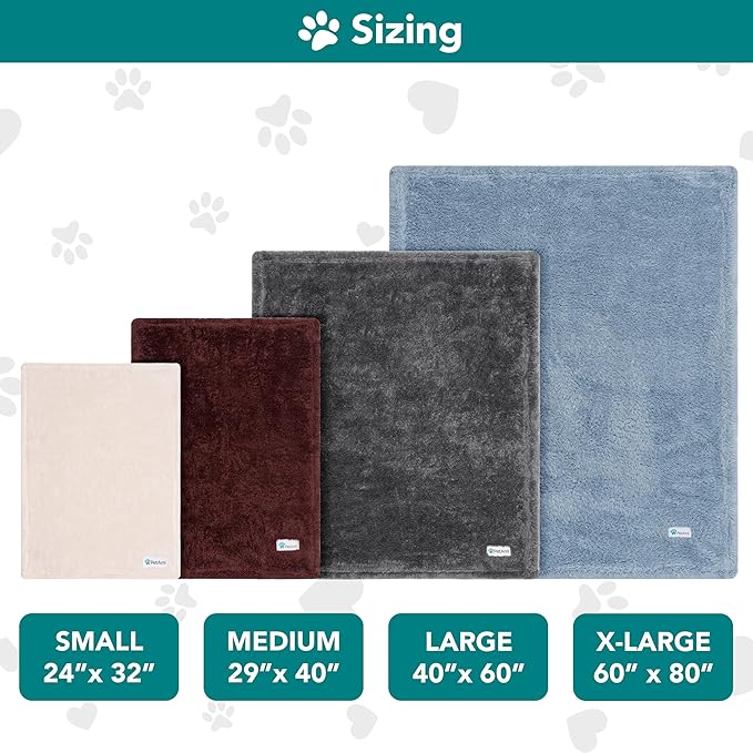 PetAmi Dog Blanket for Small Dogs Grey, Fluffy Soft Puppy Blanket, Sherpa Fleece Cat Blanket for Kitten Doggie, Calming Pet Blanket Throw for Couch Sofa Bed Washable, Small 24x32