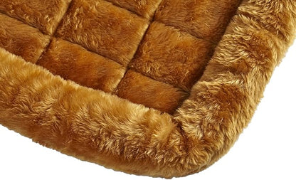 MidWest Homes for Pets QuietTime Dog Bed – Cinnamon Faux Fur Bolster, Ultra-Soft and Machine Washable, Fits 42-Inch Crates and Carriers, for Large Breed Dogs