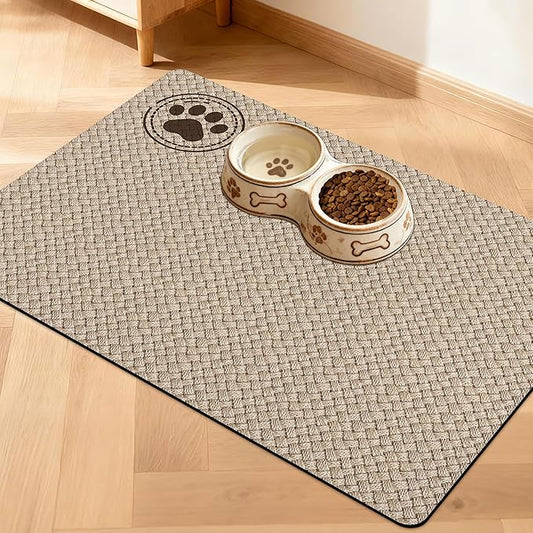 Pet Feeding Mat for Floors Waterproof Dog Mat for Food and Water Absorbent Quick Dry Non Slip mat for Cat Bowls