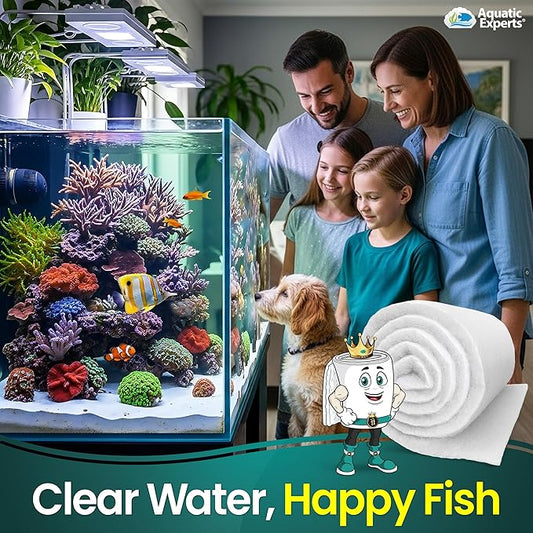 Aquatic Experts Aquarium Filter Floss for Fish Tank Filters - FilterFirst Aquarium Filter Pad - Media Roll for Crystal Clear Water, 12" x 72" by ½ to ¾ Thick