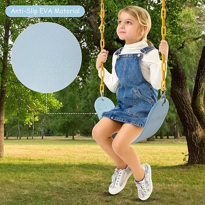 Sunnyglade 2PCS Swings Seats Heavy Duty with 66" Chain, Playground Swing Set Accessories Replacement with Snap Hooks, Support 250lb (2, Pastel Blue)