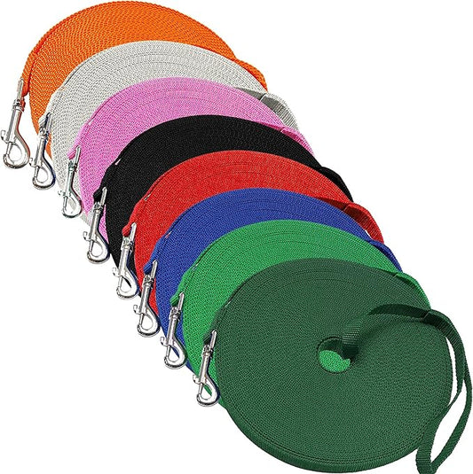Downtown Pet Supply - Long Dog Training Leash for Recall & Obedience - Nylon, 30 ft, Hunter Green