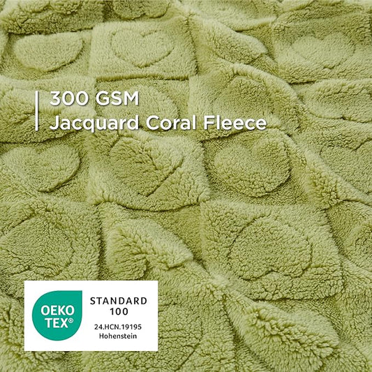 Bedsure Dog Blanket for Medium Dogs Washable - Fluffy Fuzzy Puppy Cat Blanket with Premium 300GSM Coral Fleece Soft for Pet Kitten Doggy, Green, 30x40IN