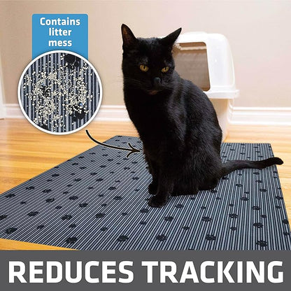 Drymate Cat Litter Box Mat, Litter Trapping Mat, Waterproof, Urine-Proof, Absorbent, Machine Washable, Soft on Paws, Contains Mess, Protects Floors, Kitten Supplies, Dark Grey, 28x36 XL, 2-Pack