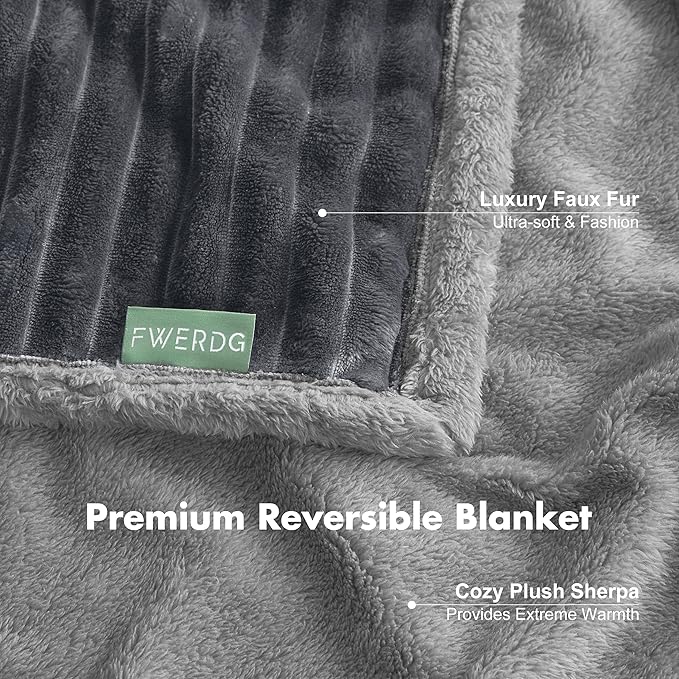 Waterproof Dog Blanket for Couch - Washable Medium Pet Blanket for Furniture Protector, Cozy Fleece Calming Dog Crate Blankets for Indoors & Outdoors, Dark Grey, 40"x50"
