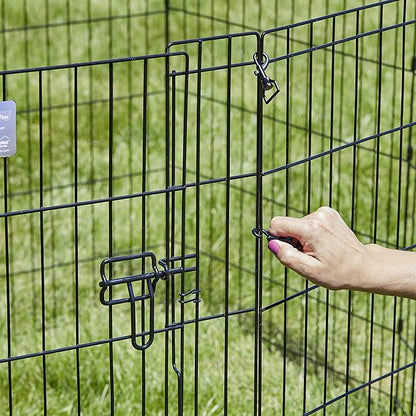 MidWest Homes for Pets Dog Exercise Pen & Playpen, 24" W x 48" H, with Door, Black